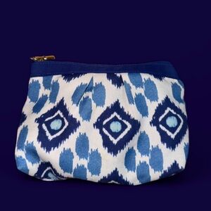 Blue Patterned Women's makeup bag